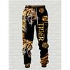 Fashion Casual Autumn Winter Men'S Suit? Fierce Tiger 3D Print Long Sleeve Hooded Sweatshirt And Pants? Two-Piece Set? Streetwear & Majestic Style?