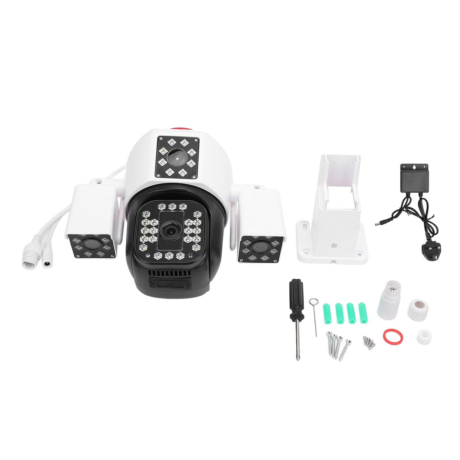 

Камера зовнішнього спостереження 6MP 4 лінзи IP55 водонепроникність 2-стороння голосова Wi-Fi бездротова зовнішня камера UK Plug