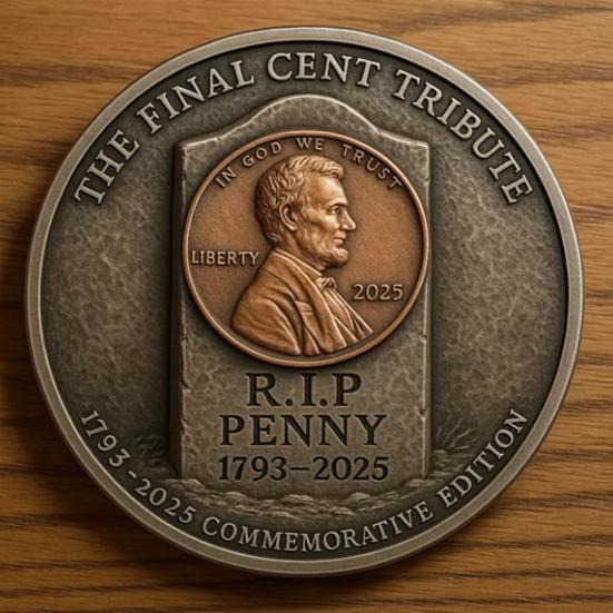 Der letzte Penny Tribut-Token Souvenir-Münze Sammlerqualität Letzte Penny Tribut-Münze mit Vintage-Finish Gedenkmünze