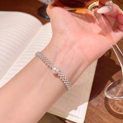 Elegantes französisches Retro-Perlenarmband – Vielseitiger High-End-Stil für Damen