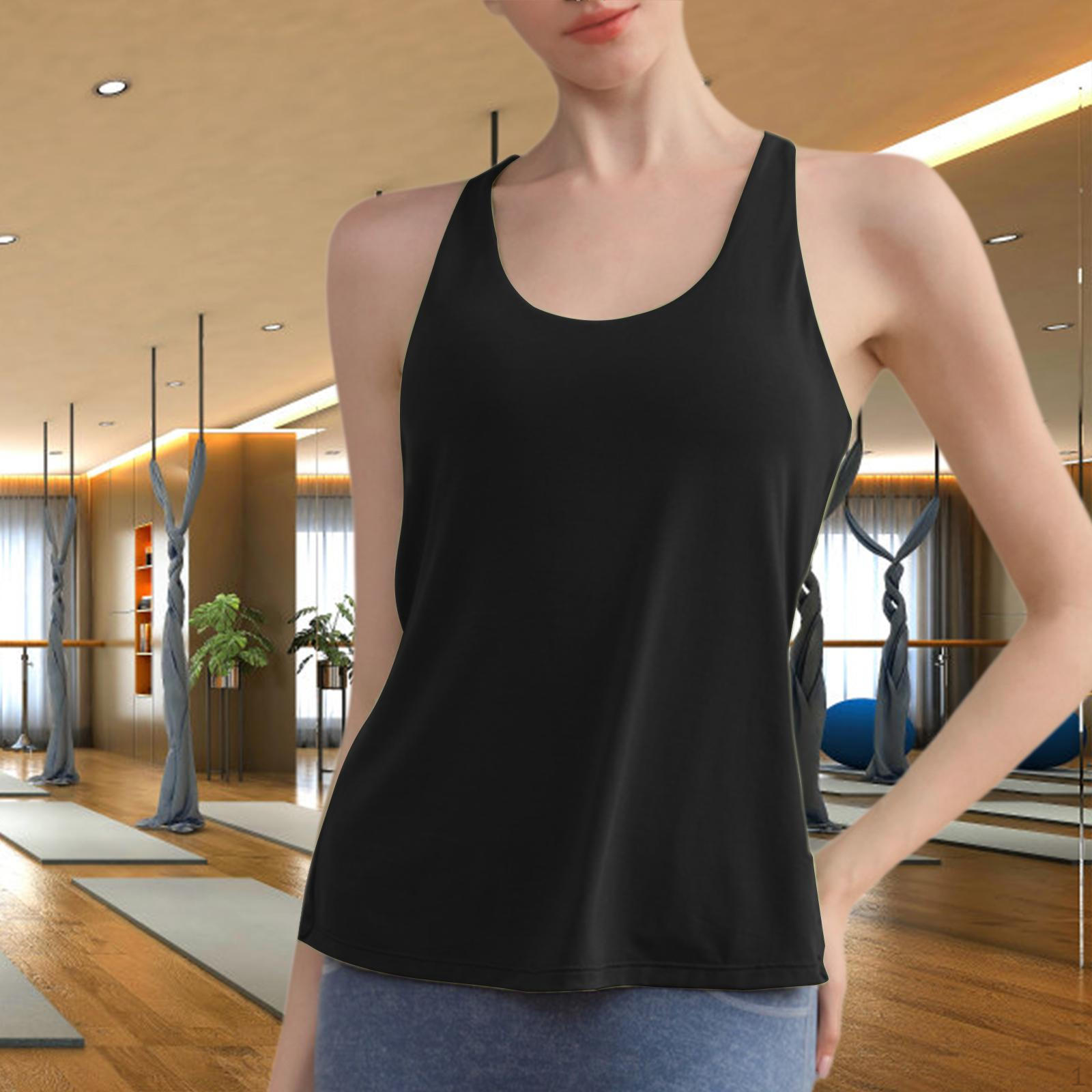 

Женская спортивная майка-топ, бюстгальтер, удобная летняя майка, для спортзала, универсальная, легкая Black M