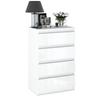 Glossy White Chest of Drawers with 4 Drawers 60cm TV Cabinet Furniture for Living Room Bedroom
