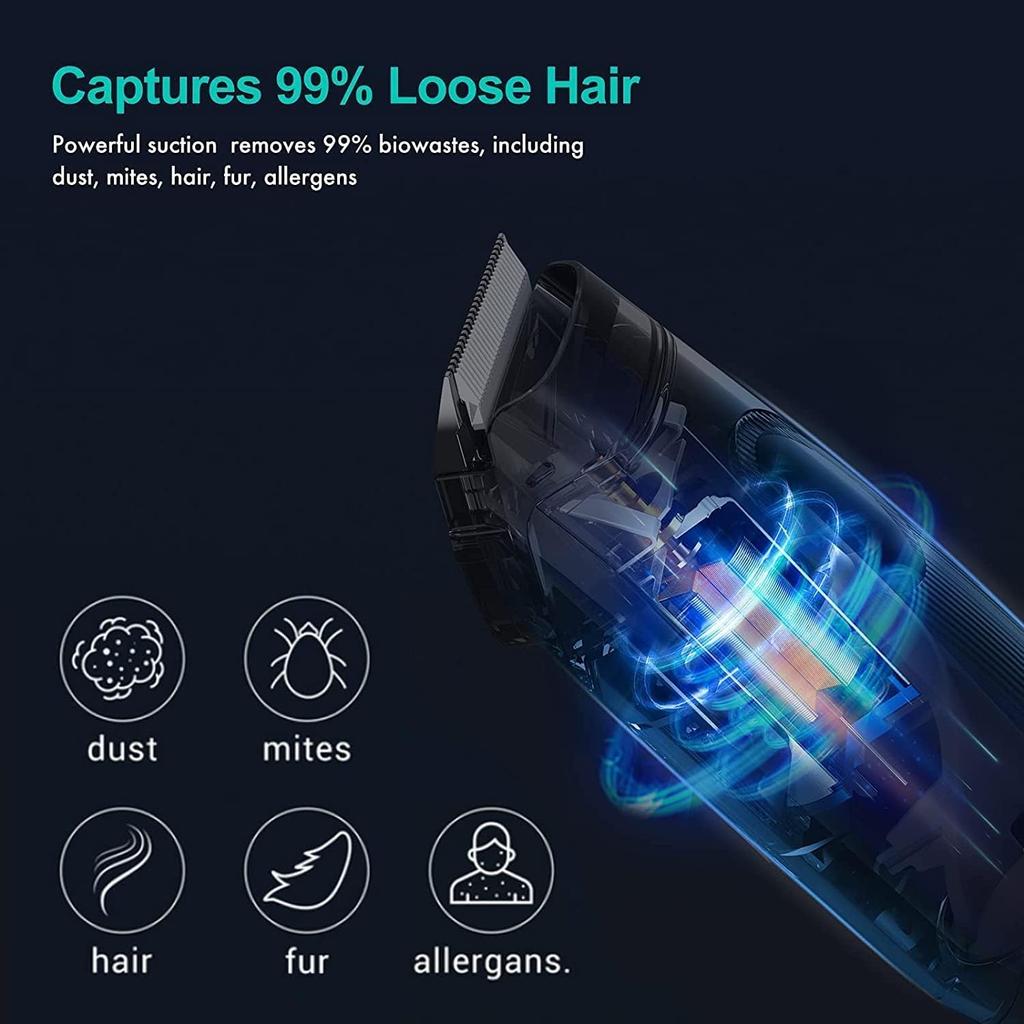 P1 Pro Pet Grooming Kit & Vacuum Suction 99% Pet Hair, Professional Clippers with 5 Proven Grooming Tools for Dogs Cats and Other Animals