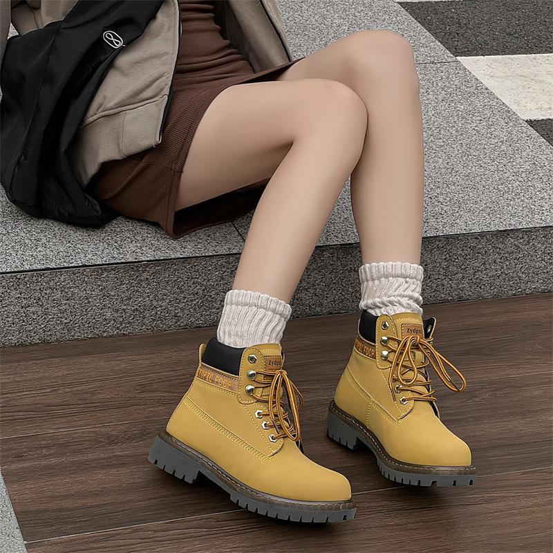 Fleece Martin boots men's and women's trendy rhubarb boots thick-soled casual fleece couple boots 14716-24716-J