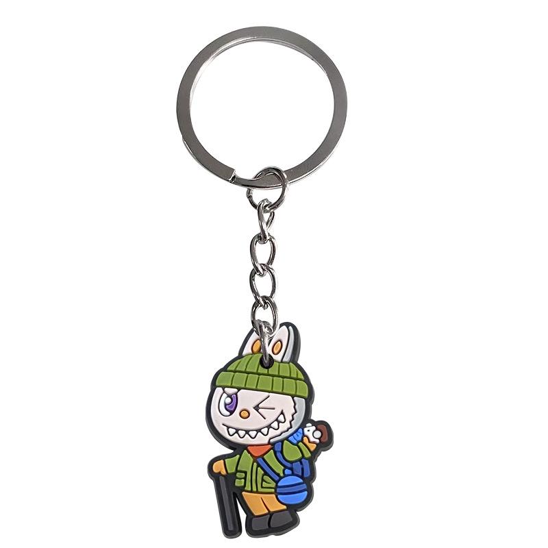 Labubu Cartoon Backpack Pendant Keychain - Soft PVC Rubber Accessory