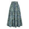 Women's Ruffled Spring Casual Long Skirt Plain Color Skirt Retro Pleated Skirt