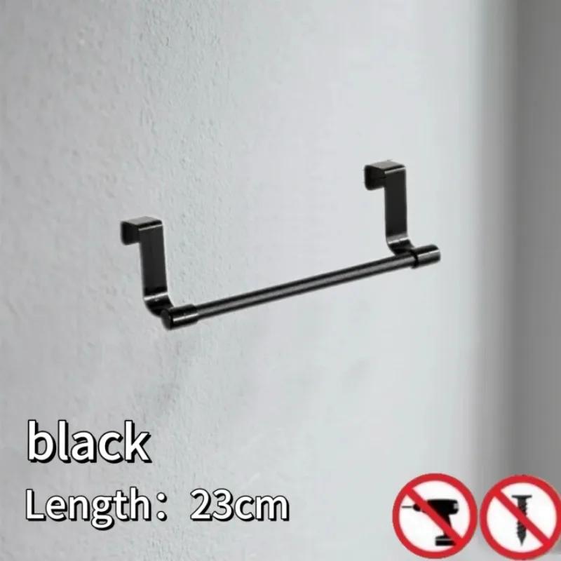 Stainless Steel Over Door Towel Rack Multipurpose Hanger for Kitchen Cabinet Bathroom Storage Organizer No Drill Mounting Holder