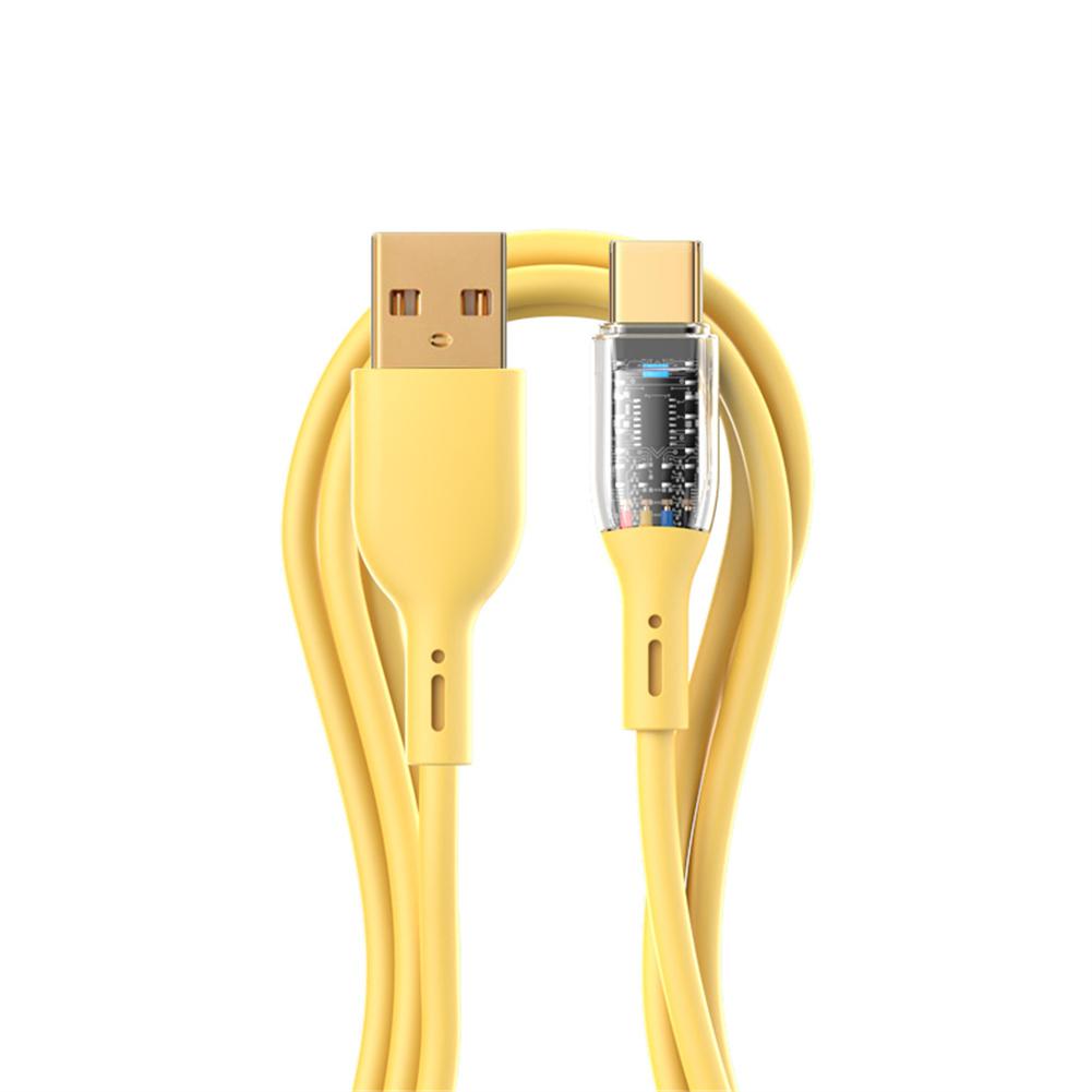 66w Transparent Data Cable Compatible For Huawei 1m Type-c 6a Super Fast Charging Pd Charger Cable With Light