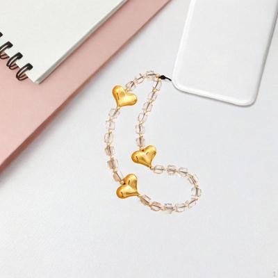 Phone Charm Strap Bead Bracelet Handcraft Wristlet Hanging Chain Lanyard for Wallet Handbag