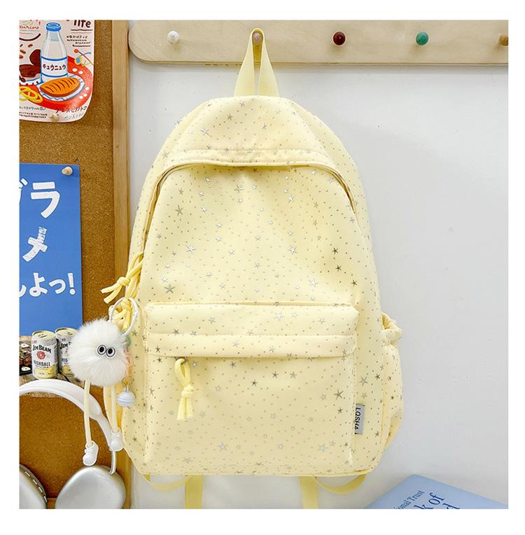 Schoolbag Korean Ins Wind Star Backpack Female Large Capacity Junior High School Student School Bag Leisure Travel Computer Backpack