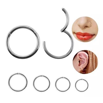 1 Peça Aço Cirúrgico Tornito Clicker Nariz 16G 18G Septo Piercing Clicker Orelha Cartilagem Brinco Hélice Septo Clicker Argola