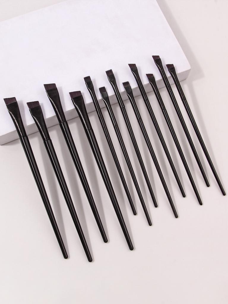 12PCS Scythe eyeliner brush Eyeshadow blade brush Detail brush bevel eyebrow brush eyelid down to lying silkworm brush