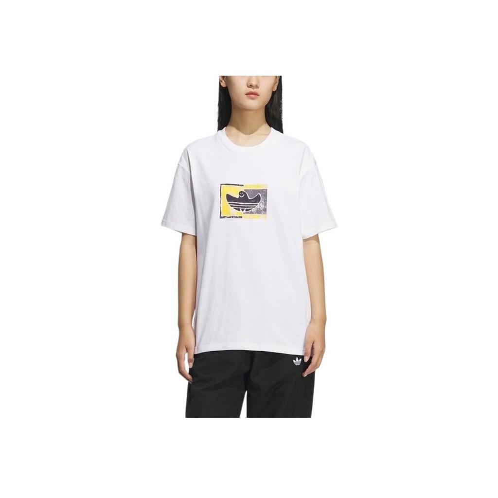 Adidas Originals Shmoohaus Soft Fashion Versatile Comfortable Solid Color Short Sleeve T-Shirt Unisex Tops White KD4289