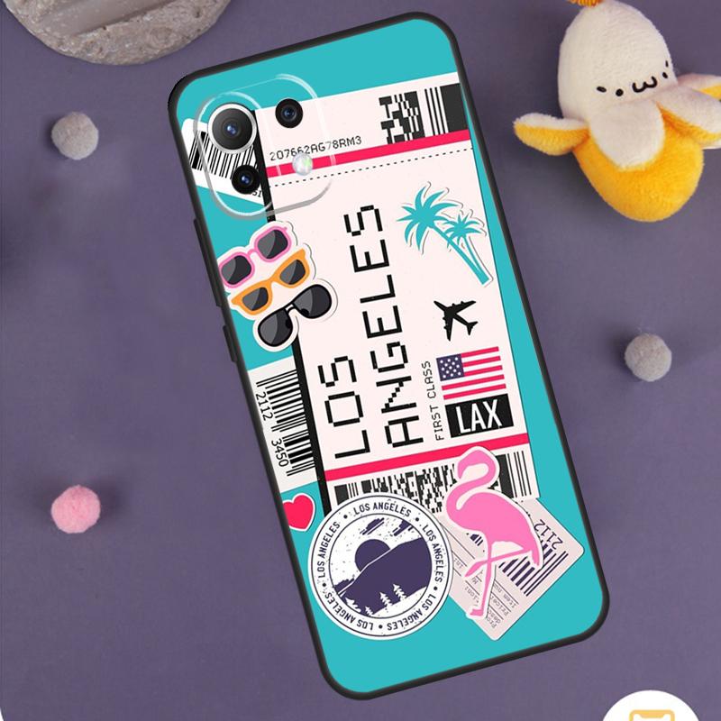 Travel Boarding Pass Tokyo Case For Xiaomi 15 14 Ultra 13T 14T 15T 17 Pro Max POCO F8 Ultra F5 F6 F7 X5 X6 X7 Pro Cover