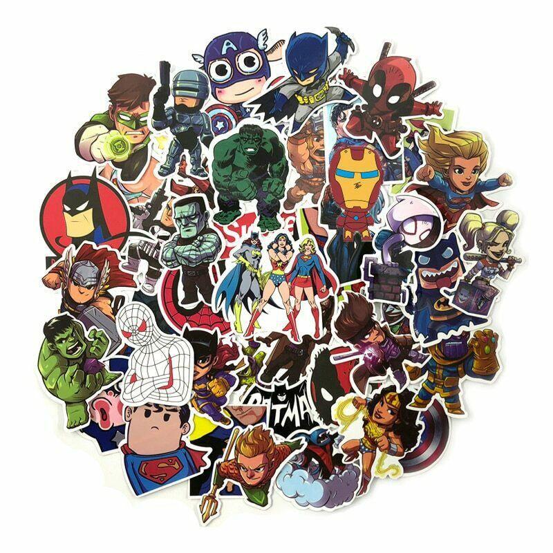100pcs Multicolor Super Hero Stickers For Luggage Laptop Skateboard Bicycle Car