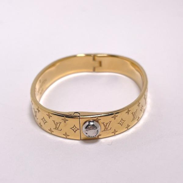 Louis Vuitton Monogram Small Size Bracelet Cuff Nanogram Gold Women M00251 Used