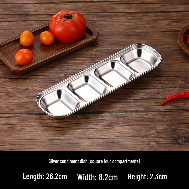 304 Stainless Steel Four-Compartment Dipping Dishes