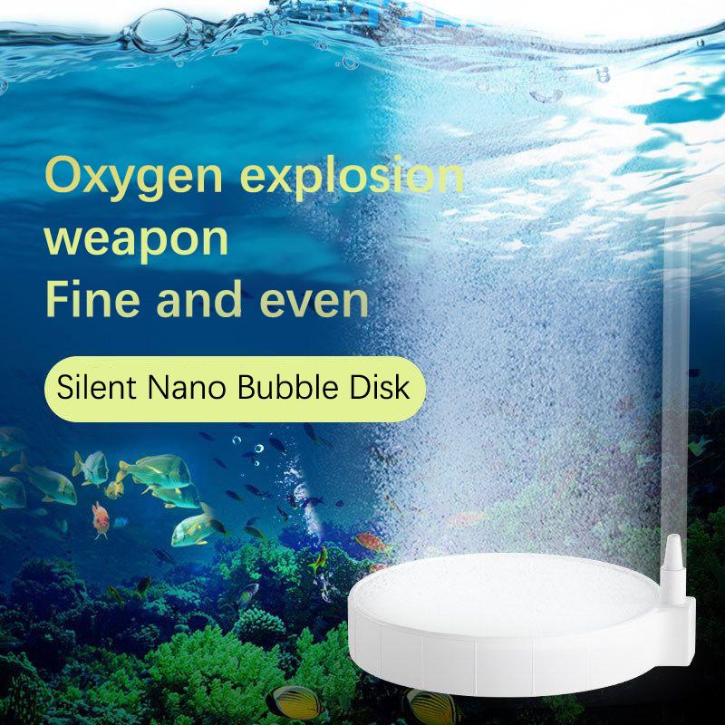 Fish Tank Aquarium Round Silent Nano Air Stone Oxygen Aerator Air Bubble Pond Pump Hydroponic Oxygen Diffuser Supply Accessories