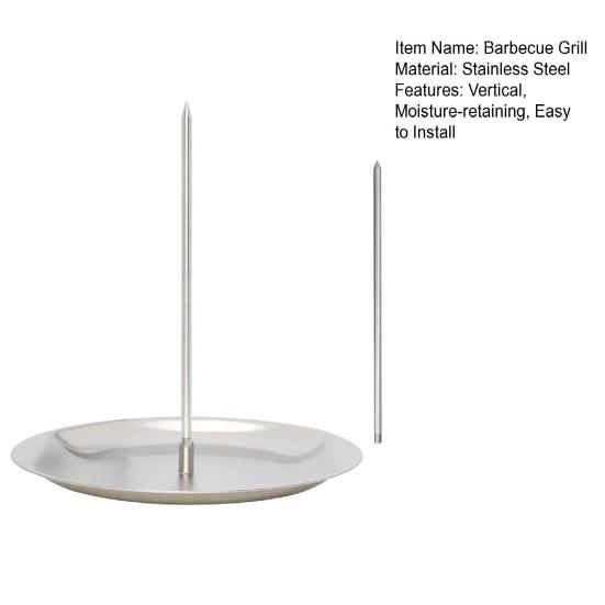 Al Pastor Skewer Vertical Skewer for Tacos Kebabs with 2 Removable Spikes 8 Inch Shawarma Rack Moisture-retaining Grill Pan BBQ Grilling Accessory
