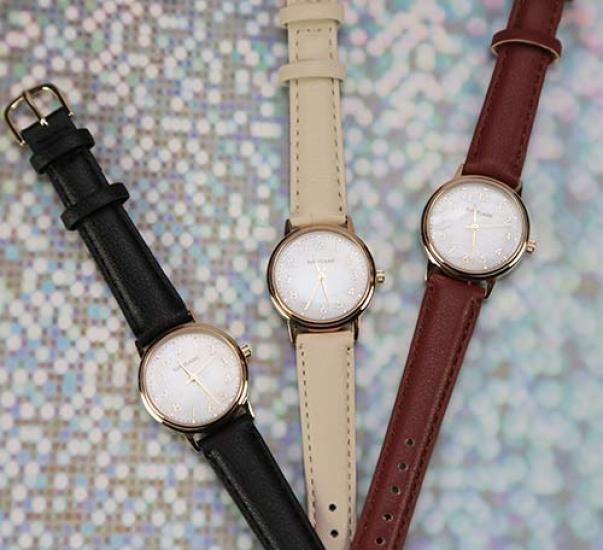 SUN FLAME Made In Japan Women's Watch MJL-B22-BK Black, Mother of Pearl Dial, Arabic Numerals