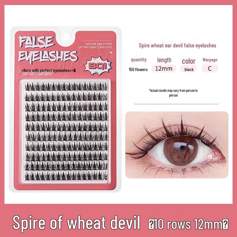 BQI Wheat Ear Natural Realistic Cluster Dense Curled Eyelashes – Large Capacity.