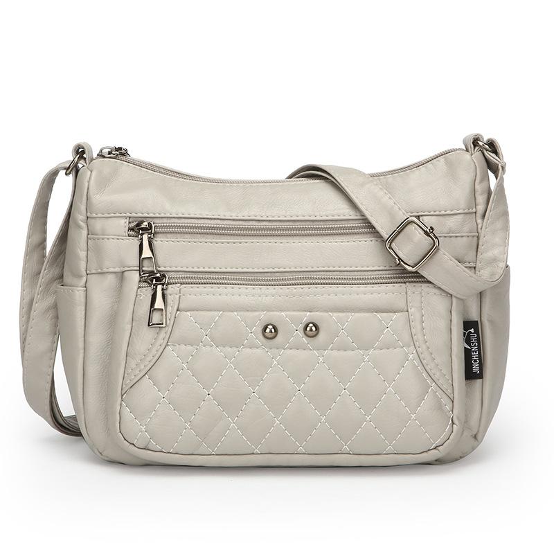 Women's Soft Leather Bag Vintage Mother Bag PU Large Capacity Middle-Aged Shoulder Crossbody Bag