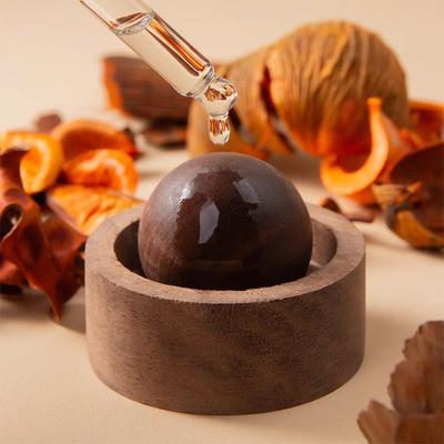 1 Stuk Creatief Ornament In De Vorm Van Een Bol Voor Het Verspreiden Van De Geur Van Aromatherapie Zwart Walnoot Auto Diffuser Hout