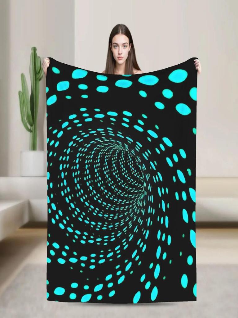 Whirlpool Dizziness Pattern Plush Flannel Throw Blanket for Couch Chair Sofa Bed  Super Soft Bedspread for Girls and Boys