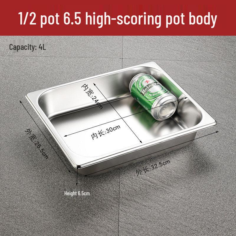 SUS304 Stainless Steel Rectangular Commercial Food Pan