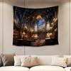 Bookshelf Tapestry Fairy Tale Forest Academic Tapestry Wall Hanging Fantasy Witch Backdrop for Bedroom Living Room Decor