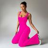 Yoga Jumpsuit Women Sexy Butt Lifting Flared Pants Sleeveless Fitness Bodysuit Gym Workout Activewear