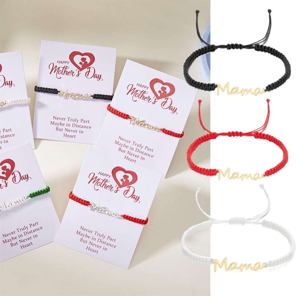 Rope Bracelet MAMA Alphabet Woven Bracelet for Women Mother Day Jewelry Adjustable Mother Bracelet Expresses Love for Your Mom