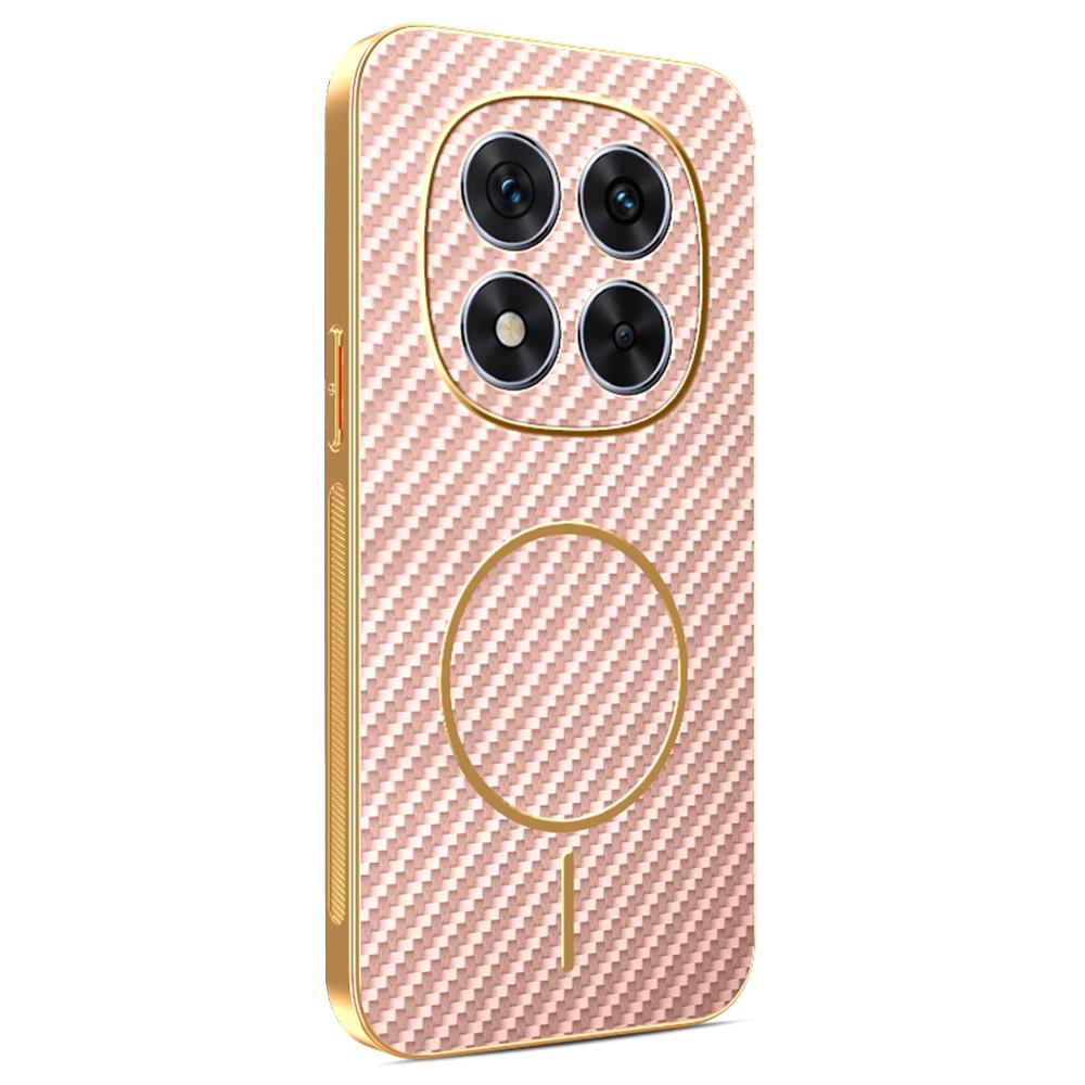 For Xiaomi Redmi Note 14 Pro 5G/Poco X7 5G Phone Case Carbon Fiber Textured Electroplated TPU Back Cover