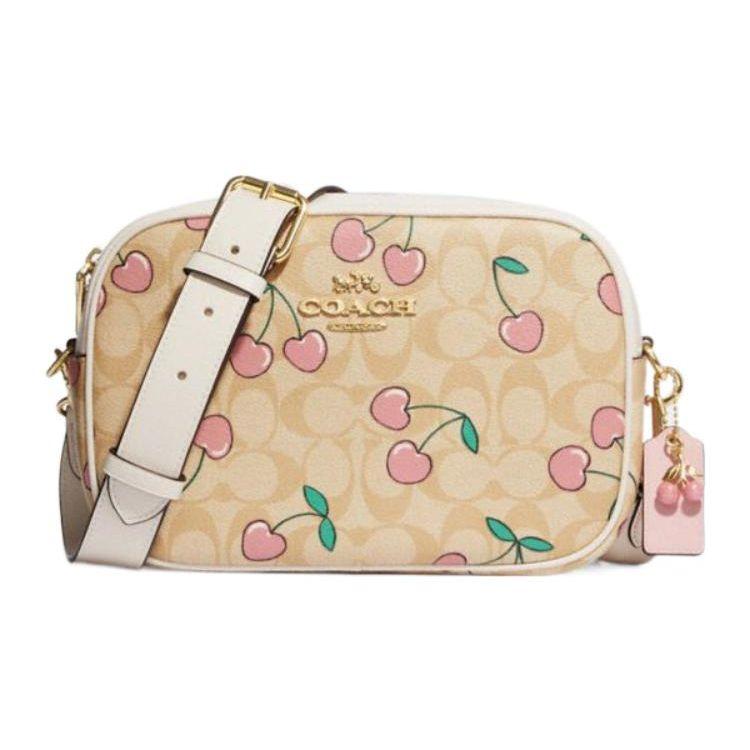 Coach Jamie 25 Classic Monogram Print Zipper Crossbody Bag Medium Women crossbody bag Khaki CF423-IMOT4 Basic Set (Bag+Dust Bag)