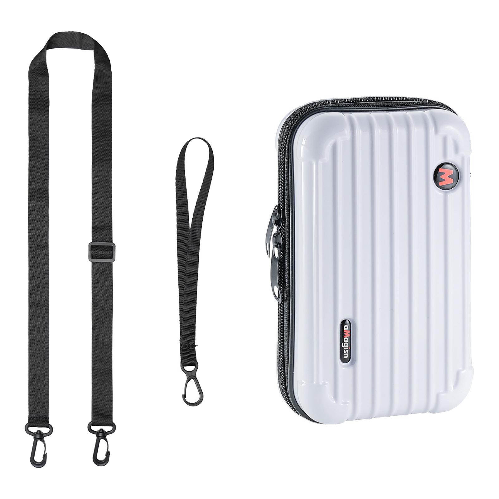 AMAGISN For DJI Osmo Action 6 Camera Case Portable Hard Shell Shockproof Storage Bag with Shoulder Strap and Wrist Strap