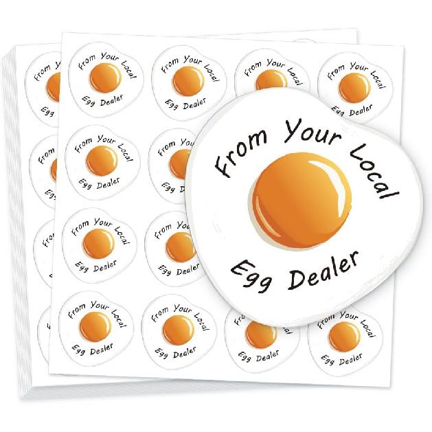 320 Pcs Quail Farm Fresh Eggs Stickers, 2 Inch Round Unwashed Eggs Carton Labels Sticker PET Adhesive Egg Packaging Stickers for Box Container Carton