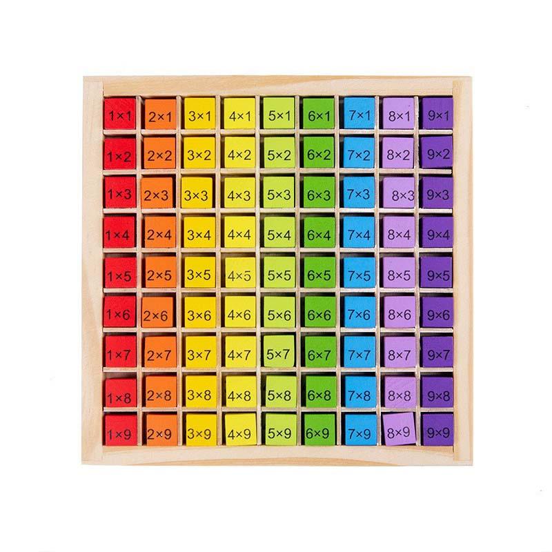 Montessori Children Educational Toys Wooden Multiplication Board Game for Multiplication Table Math Arithmetic Teaching Aids