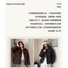 Womens Short Cotton Puffer Jacket 2026 Winter Loose Fit Round Neck Warm Coat Korean Style Casual Outerwear