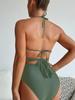 2025 European & American Style Solid Color Bikini Swimsuit