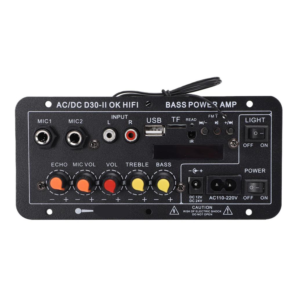 Audio Amplifier Board Bluetooth Power Amplifier Board with Digital Display MIC Input for Home Karaoke