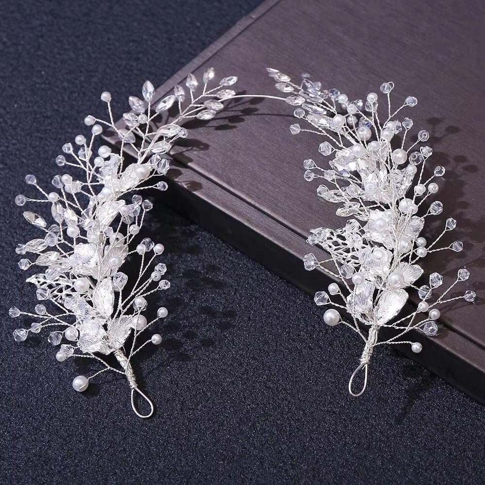 Handmade Crystal Headpiece Zinc Zinc Alloy Leaf Rhinestone Head Chain Retro Women Hair Jewelry  Prom
