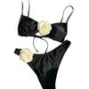 Europäischer und Amerikanischer Neuer Bikini-Badeanzug Mit Kordelzug-Trägern Und Sexy High-Waist-Slip Damen-Bikini