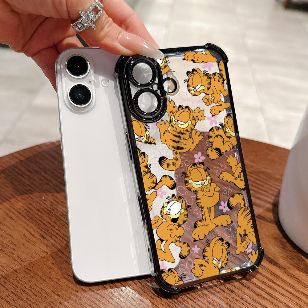 Cartoon Cat Garfields Phone Case for Xiaomi Redmi Note 15 14 13 12 14C 13C 12C 10C Pro Plus 4G 5G Anti-drop Transparent Cover