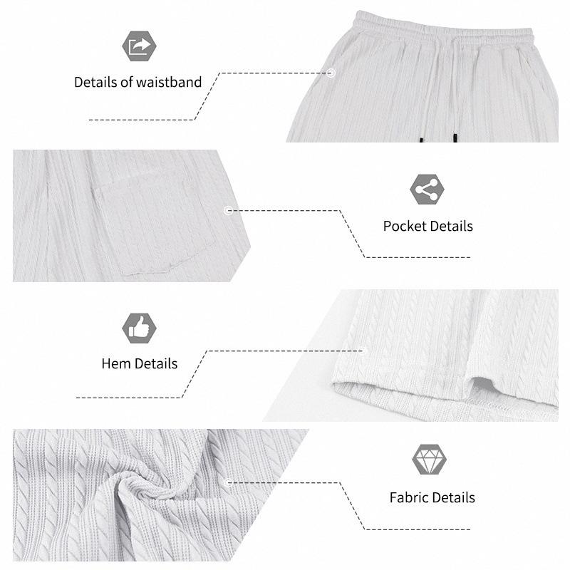 European Summer Men's Jacquard Casual Lapel Short Sleeve Shirt and Shorts Set