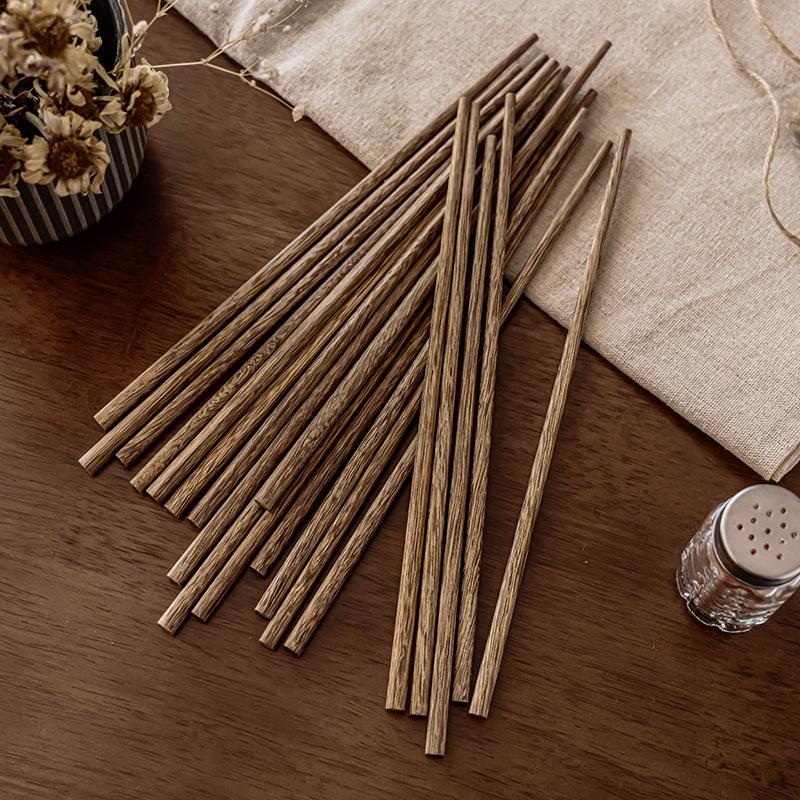 Japanese-Style Household Chopsticks Tableware Retro Wooden Chopsticks Restaurant Practical 10 Pairs Of Kitchen Non-Slip Solid Wood Chopsticks