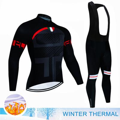 Conjunto de Jersey de ciclismo térmico y polar para hombre, ropa de ciclismo de montaña, pantalones con tirantes, para exteriores, invierno, 2025