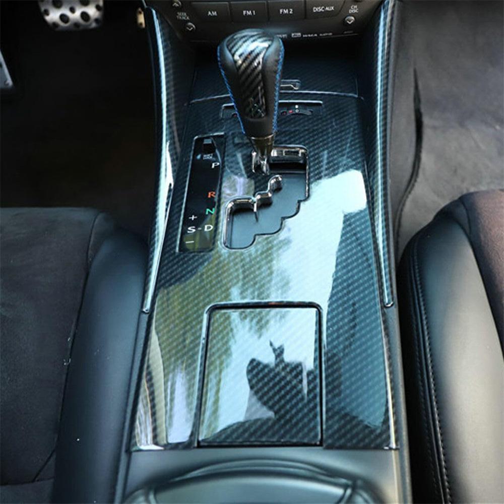 4Pcs Interior Gear Shift Cover Carbon Fiber Look Trim For Lexus IS250 IS350 2006-2012