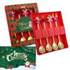 Set Regalo Cucchiaini da Caffè Forchette di Natale in Scatola con 1 Biglietto di Natale, Cucchiaino da Caffè Natalizio Forchette da Cena Cucchiaino da Dessert Stoviglie Regalo