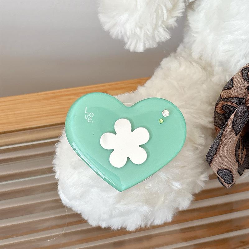 Retractable Heart-Shaped Magnetic Mirror & Phone Holder for Desktop