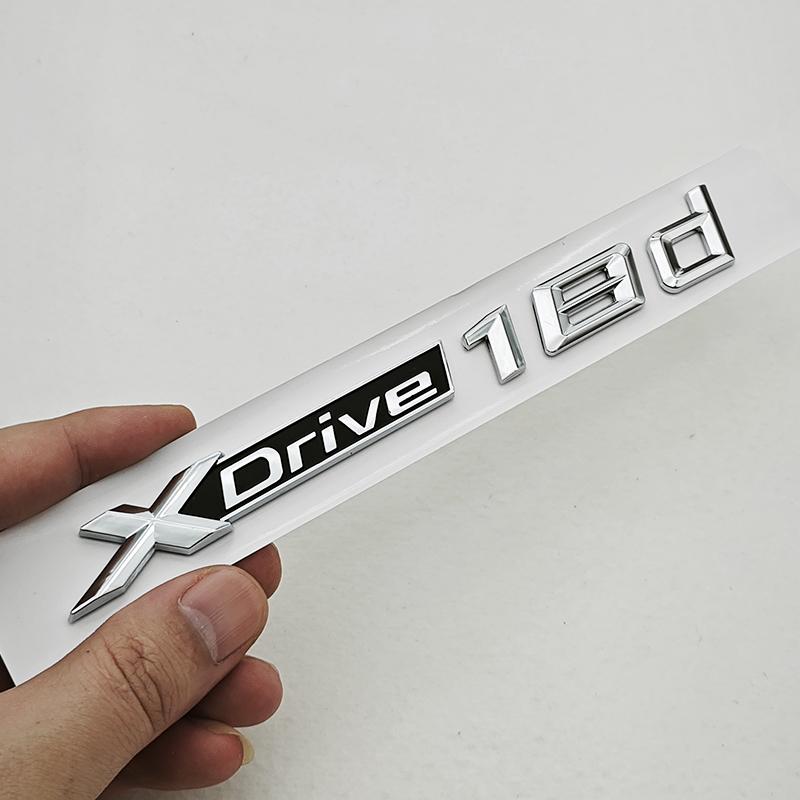 3D ABS Car Rear Trunk Badge Side Fender Emblem Logo XDrive 18i Sticker For BMW X1 F48 X Drive 18i Auto Exterior Accessories